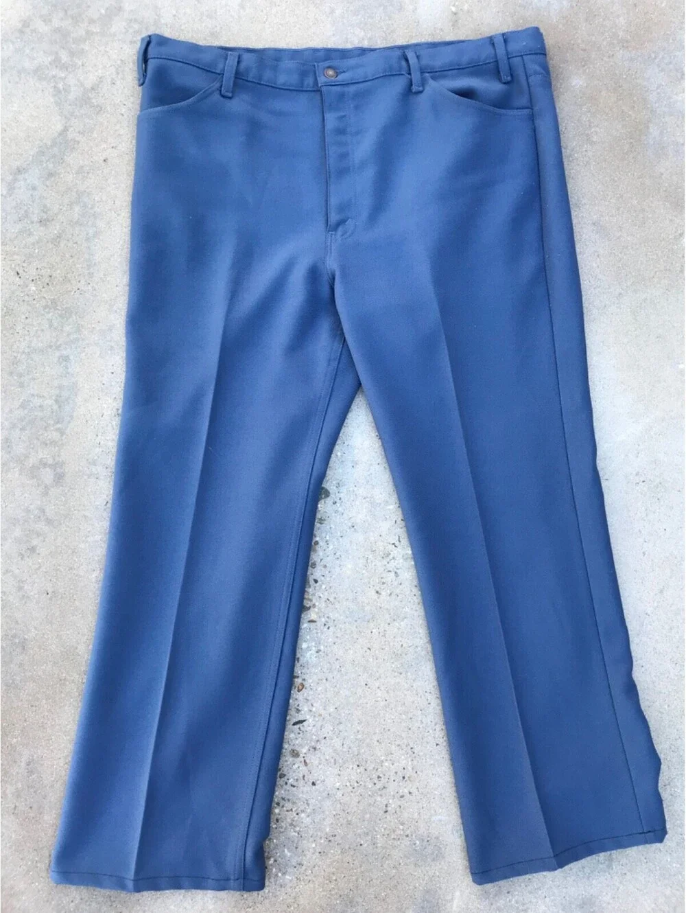 Vintage 60s/70s Big E Black Tab Levi’s Sta-Prest Pants 44x30 Made USA Lite Blue